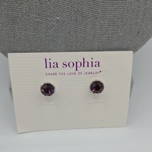 5 for $25! Lia Sophia Purple Stud Earrings